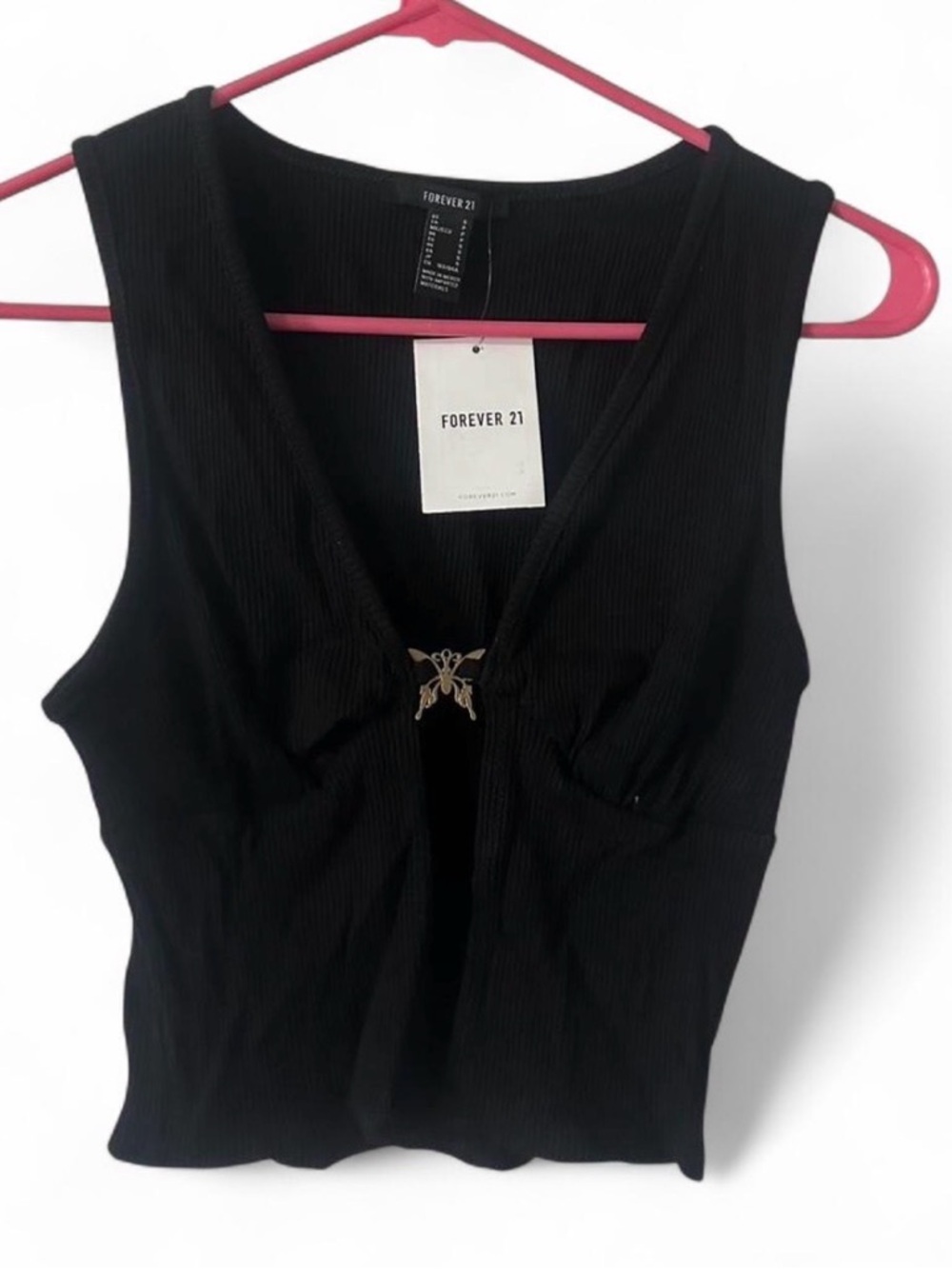Forever21 Black Ribbed Tank Top